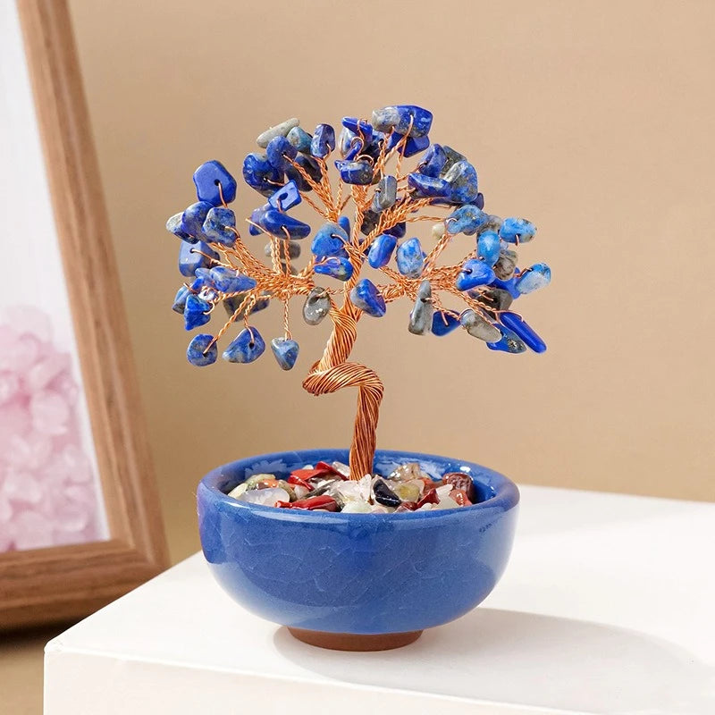 Treasure Basin Crystal Wealth Tree Tea Cup Base Crystal Tree Creative Crystal Decoration Home Decoration Accessories Oasis Select
