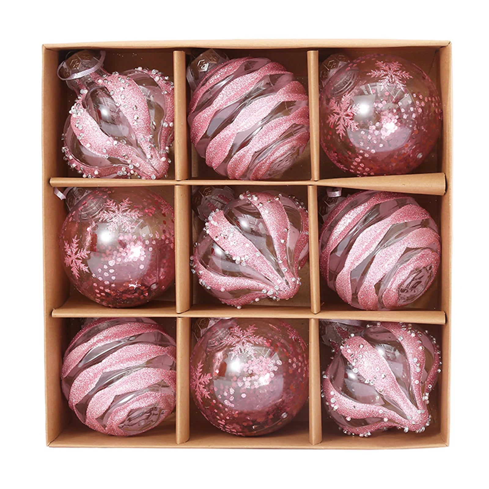12/9/4/3PCS Christmas Balls Christmas Tree Ornaments Ball 8/6cm Xmas Hanging Tree Pendants Home Party Decor 2024 New Year Gifts Oasis Select Pink China Mainland