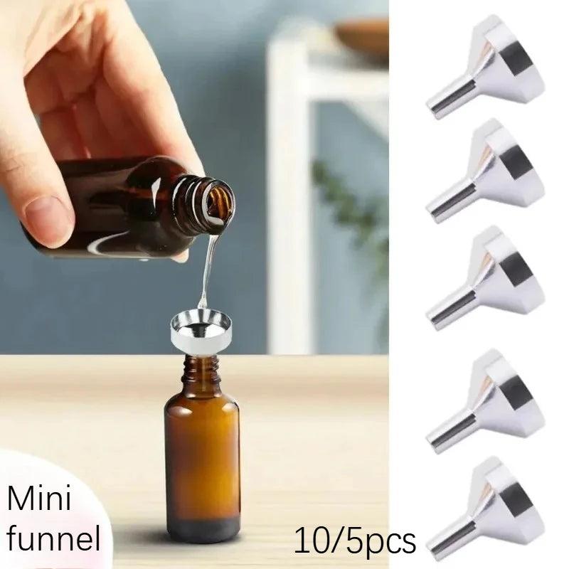 5/10Pcs Stainless Steel Mini Funnel Kitchen Oil Liquid Funnel with Detachable Filter Wide Mouth Funnel for Canning Kitchen Tool Oasis Select