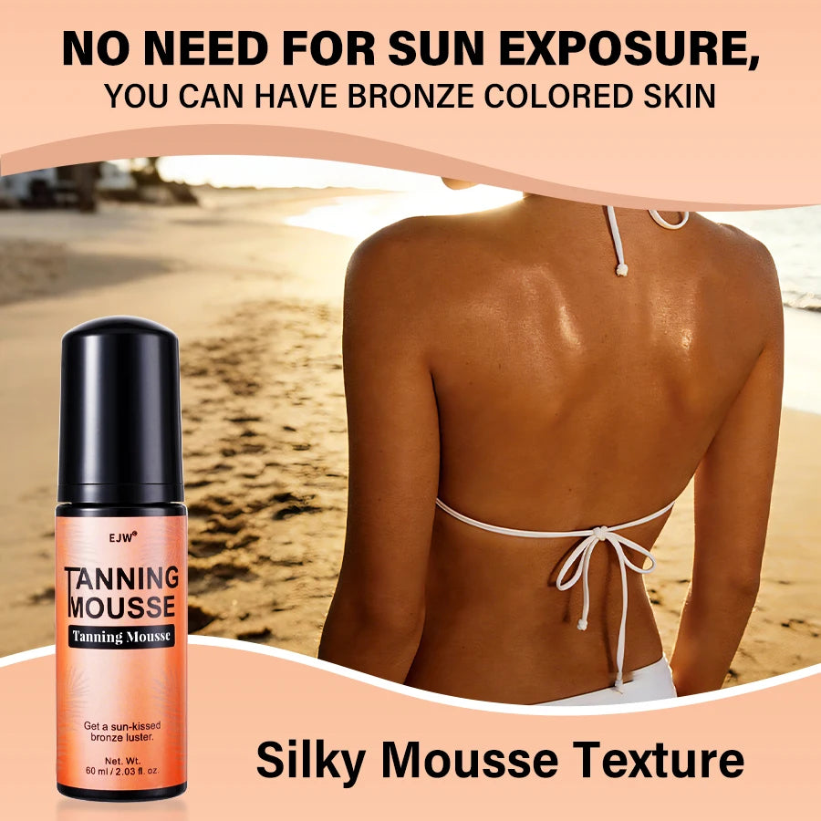 Self Tanner Mousse – Streak-Free Dark Fake Tan Natural Glow Self Tanning Mousse Oasis Select