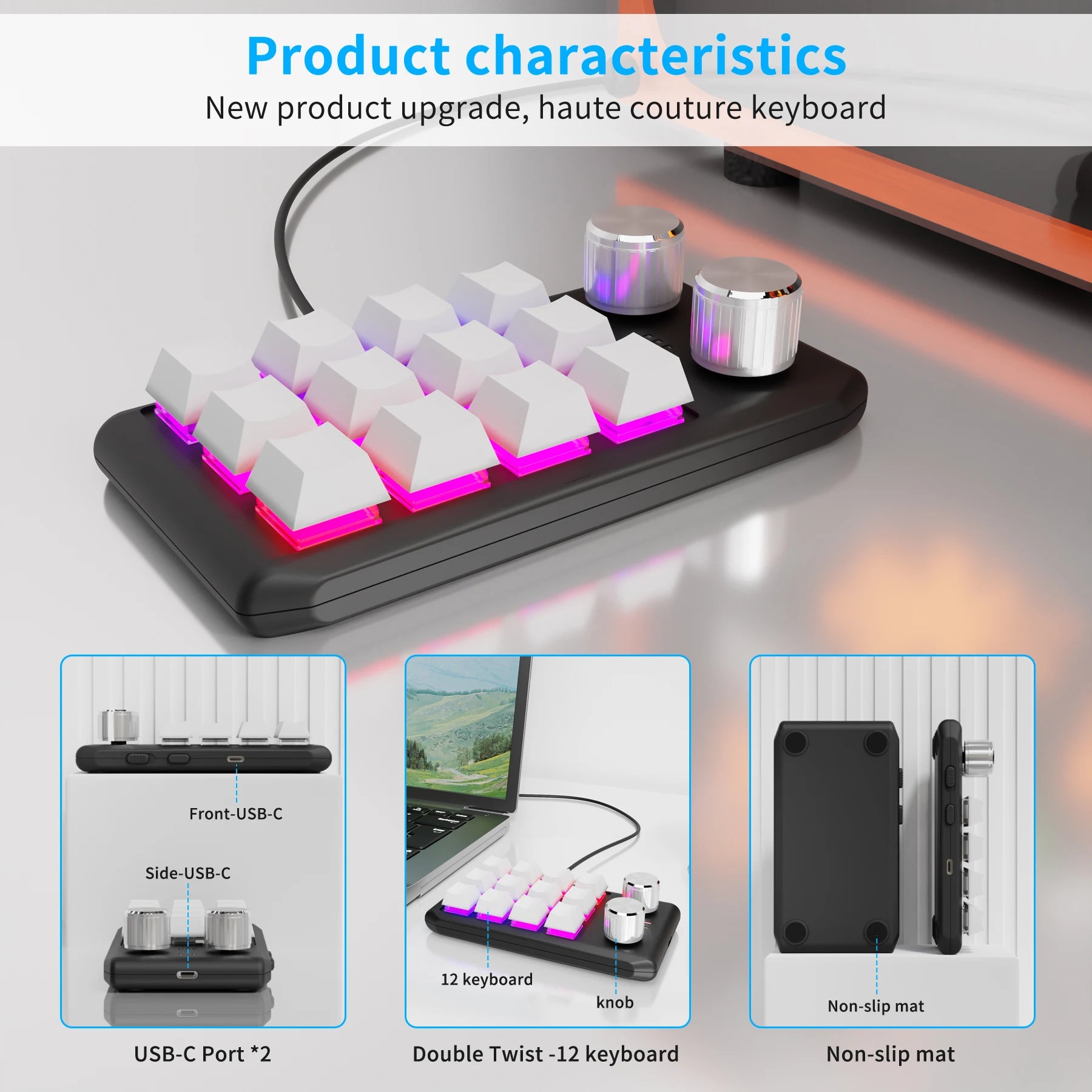 12-Key Macro Mechanical Keyboard Bluetooth 2.4G 3-Mode Macropad Mechanical Macropad Oasis Select