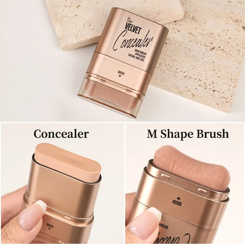 Hello Kiss Hydrating Foundation with Brush – Dewy, Natural Finish