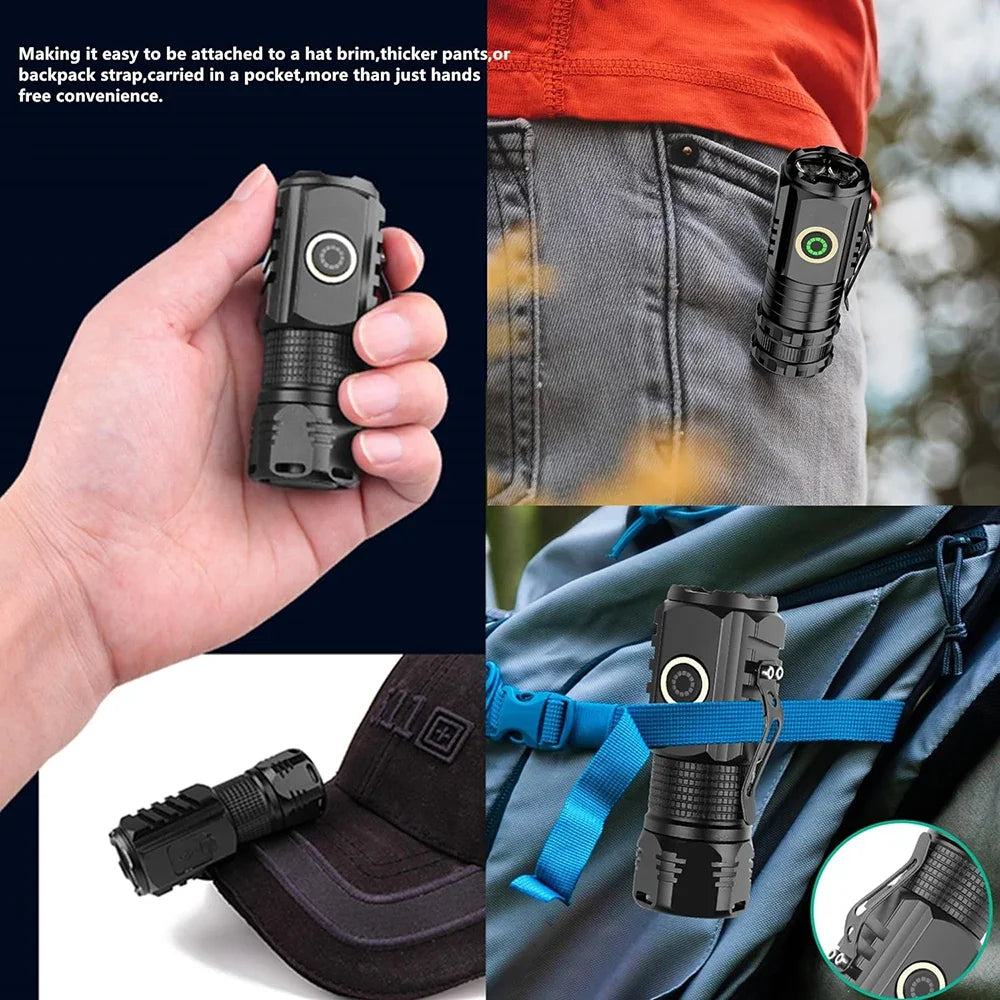 Portable Rechargeable Zoom LED Flashlight XP-G Q5 Mini Flash Light Torch Lantern 3 Lighting Modes Camping lamp Oasis Select