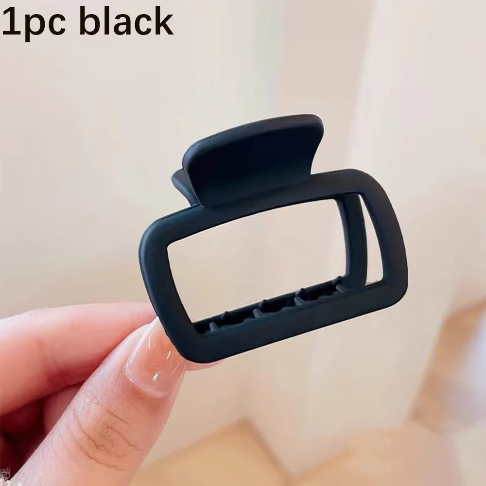 1/4PCS Women's Fashion Elegant Hair Clips Square Lightweight Hair Clips for Hairstyling Makeup Hair Claw Clips Shark Clips Oasis Select Black 1pc