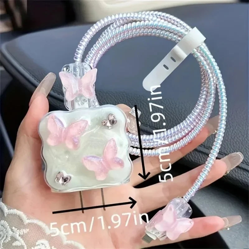 Butterfly Charger Protective Case Cable Protector For iPhone 18W/20W Fast Charging Cable Data Anti-break Charger Protective Rope Oasis Select