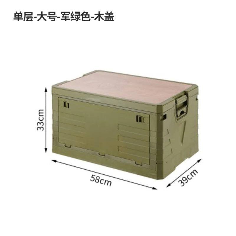 Multi-functional Outdoor storage box Household dustproof portable foldable large camping side door storage box Car finishing box Oasis Select 1st Floor LargeGreen