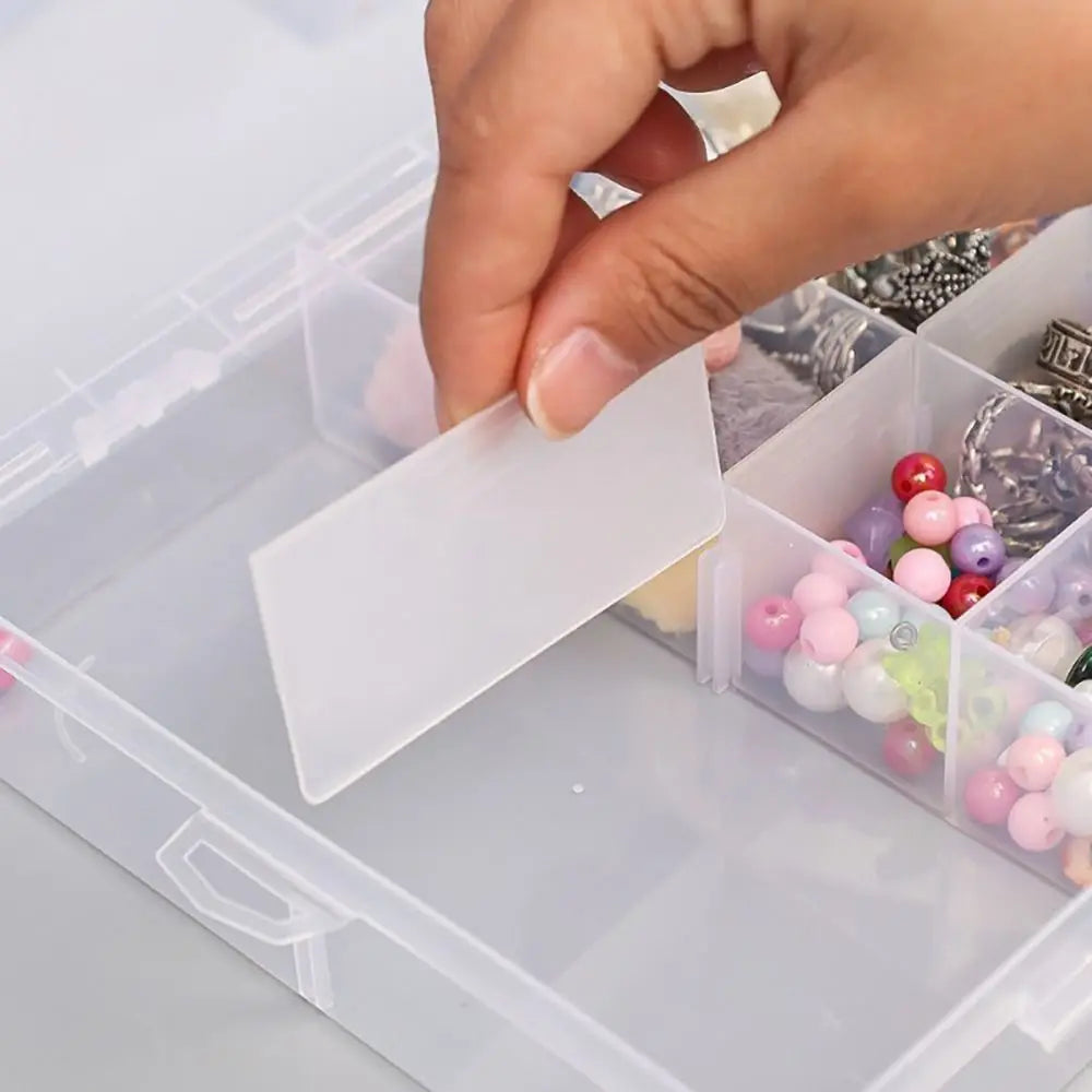 14-Grid Clear Plastic Storage Box – Jewelry & Craft Organizer