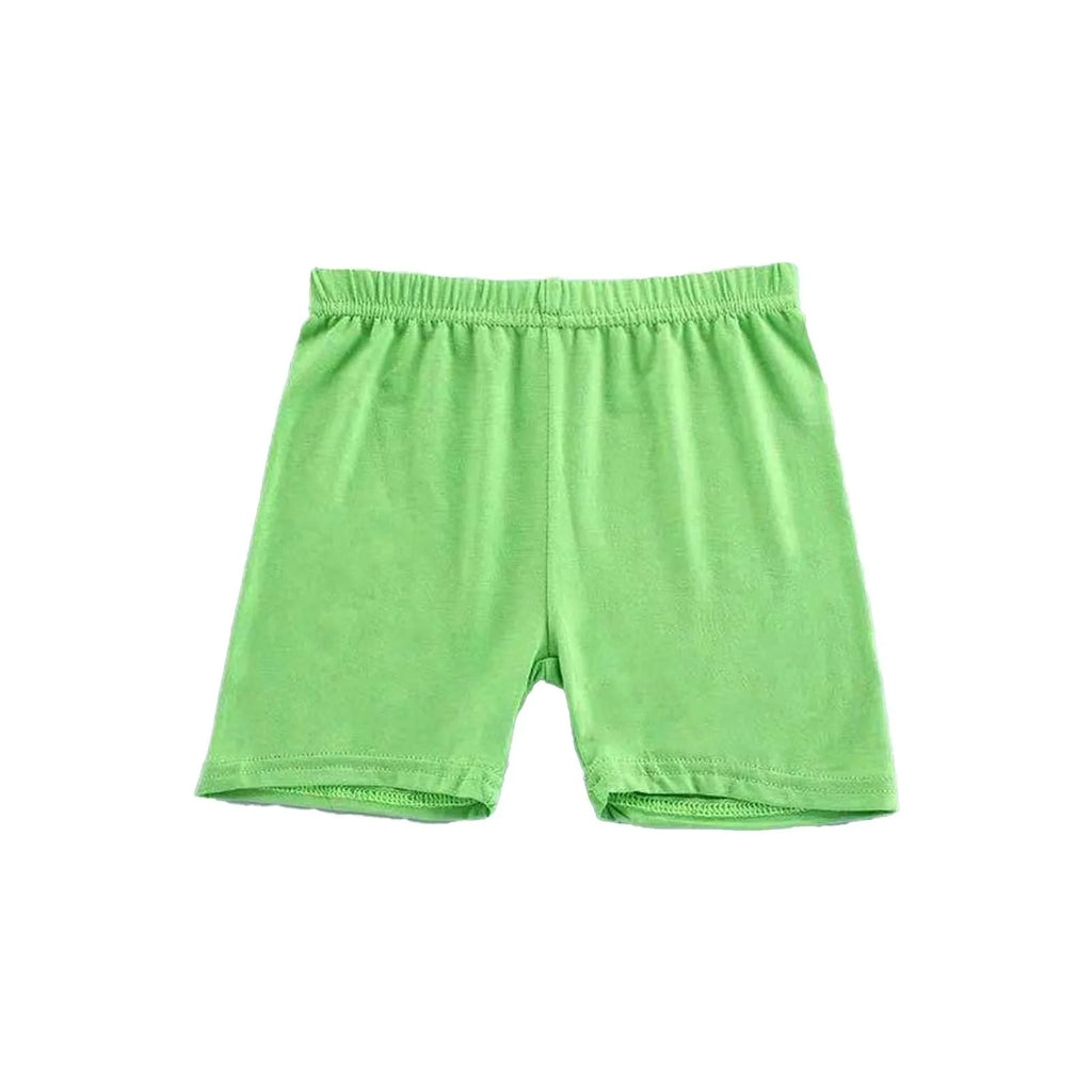 Girls Summer Safety Leggings Cycling Pants Children Anti-emptied Stretch Solid Color Mid-rise Yoga Dancing Shorts 1PC Oasis Select Green 110