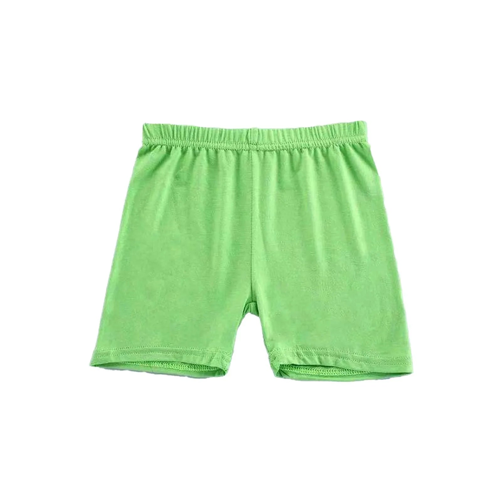Girls Summer Safety Leggings Cycling Pants Children Anti-emptied Stretch Solid Color Mid-rise Yoga Dancing Shorts 1PC Oasis Select Green 110
