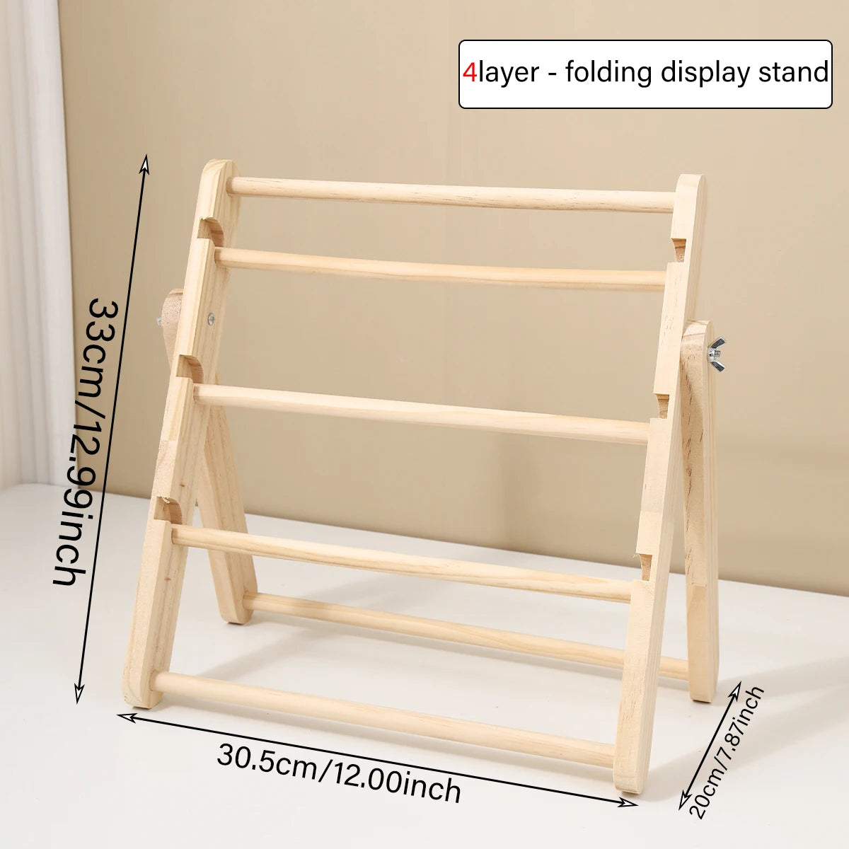 1pc Wooden 3-Layer/4-Layer Hair Accessory Organizer Suitable for Hair Bands, Hair Ropes, Clamps, Bracelets Storage Racks Oasis Select 4layer- Yellow