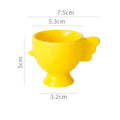 Egg Cup Heightened Base Solid Color Non-Slip Handle Good Grip Makeup Sponge Holder Mini Breakfast Ceramic Egg Holder Dining Room Oasis Select Yellow