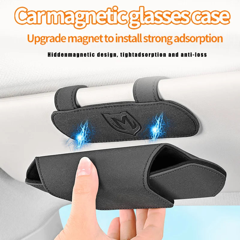 Magnetic Car Sun Visor Glasses Case & Sunglasses Holder