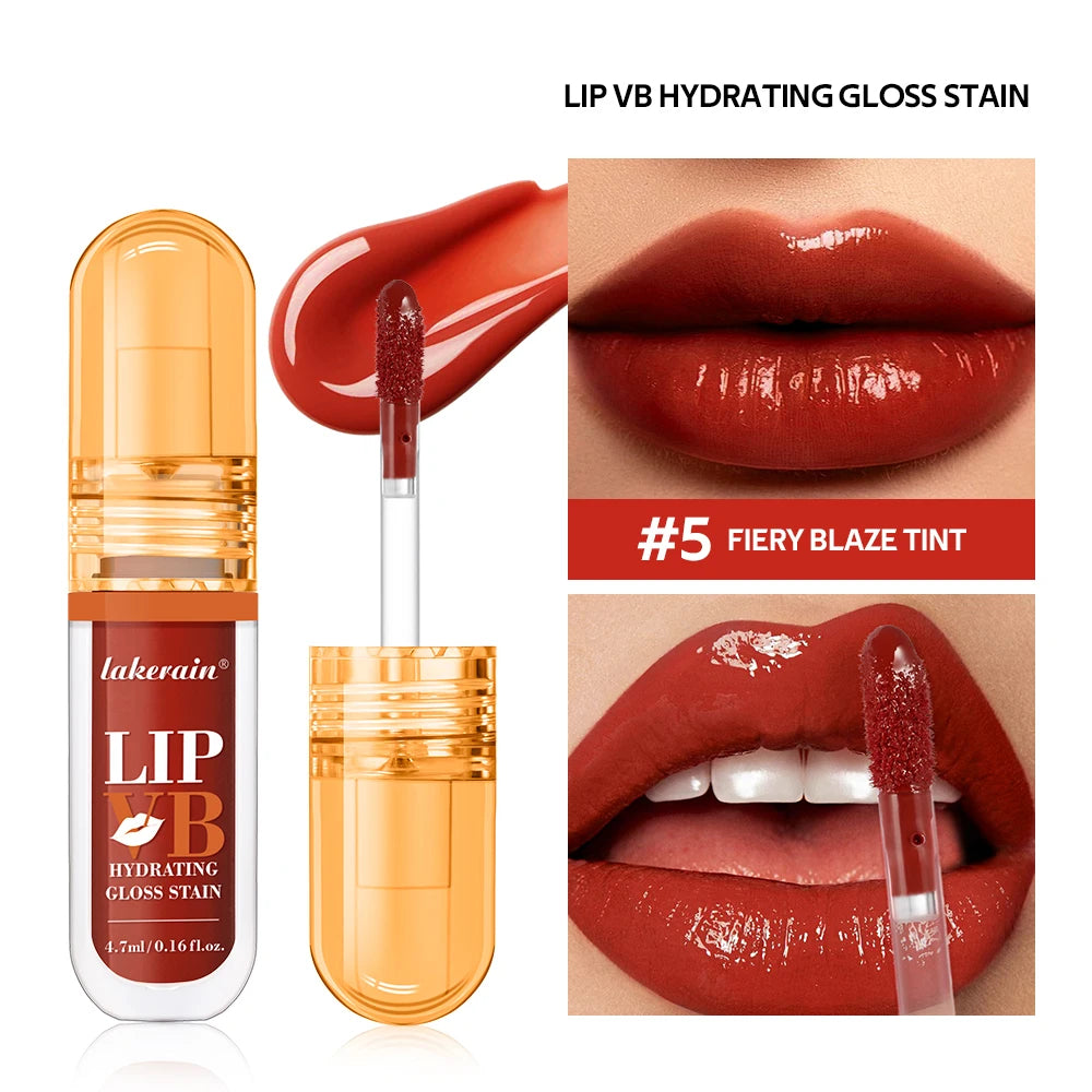 Lip Stain Vb Hydrating Gloss Stain 12Hr Long-Lasting Hydrating Hydra Honey Instant Glossy Wetness Moisturize Nourish Lips Makeup Oasis Select 5Fiery Blaze Tint