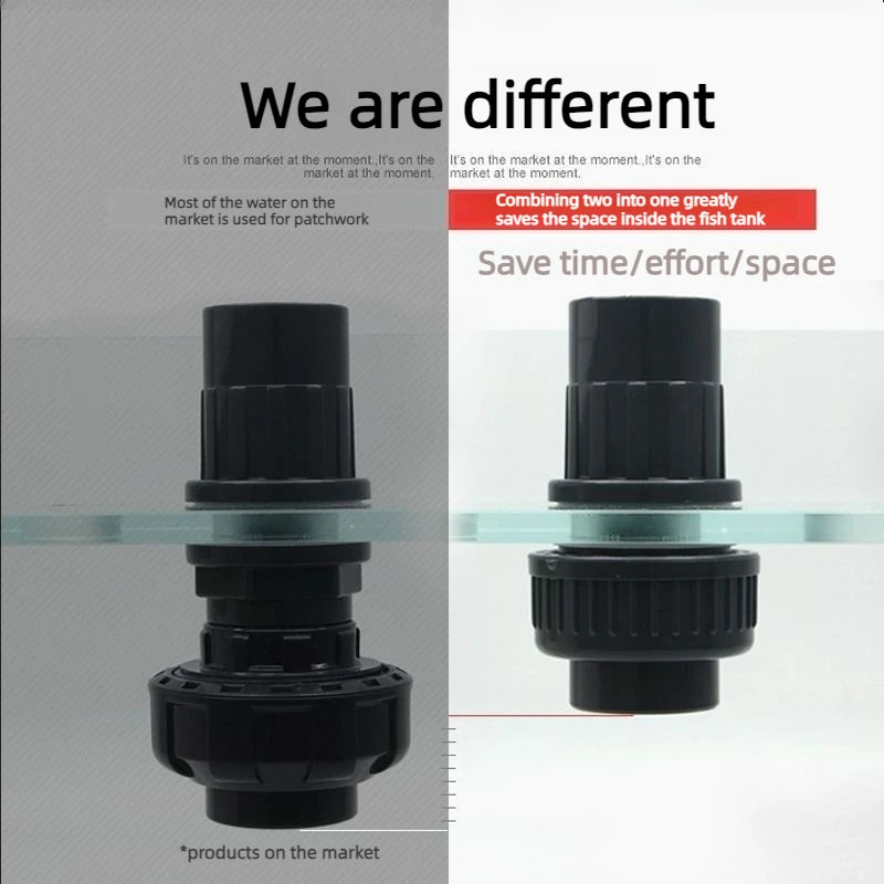 20/25/32/40mm Fish Tank Water Pipe Plastic PVC Black Tube Fittings Joint Duck Bill Outlet Aquarium Accessories Water Inlet Pipes Oasis Select