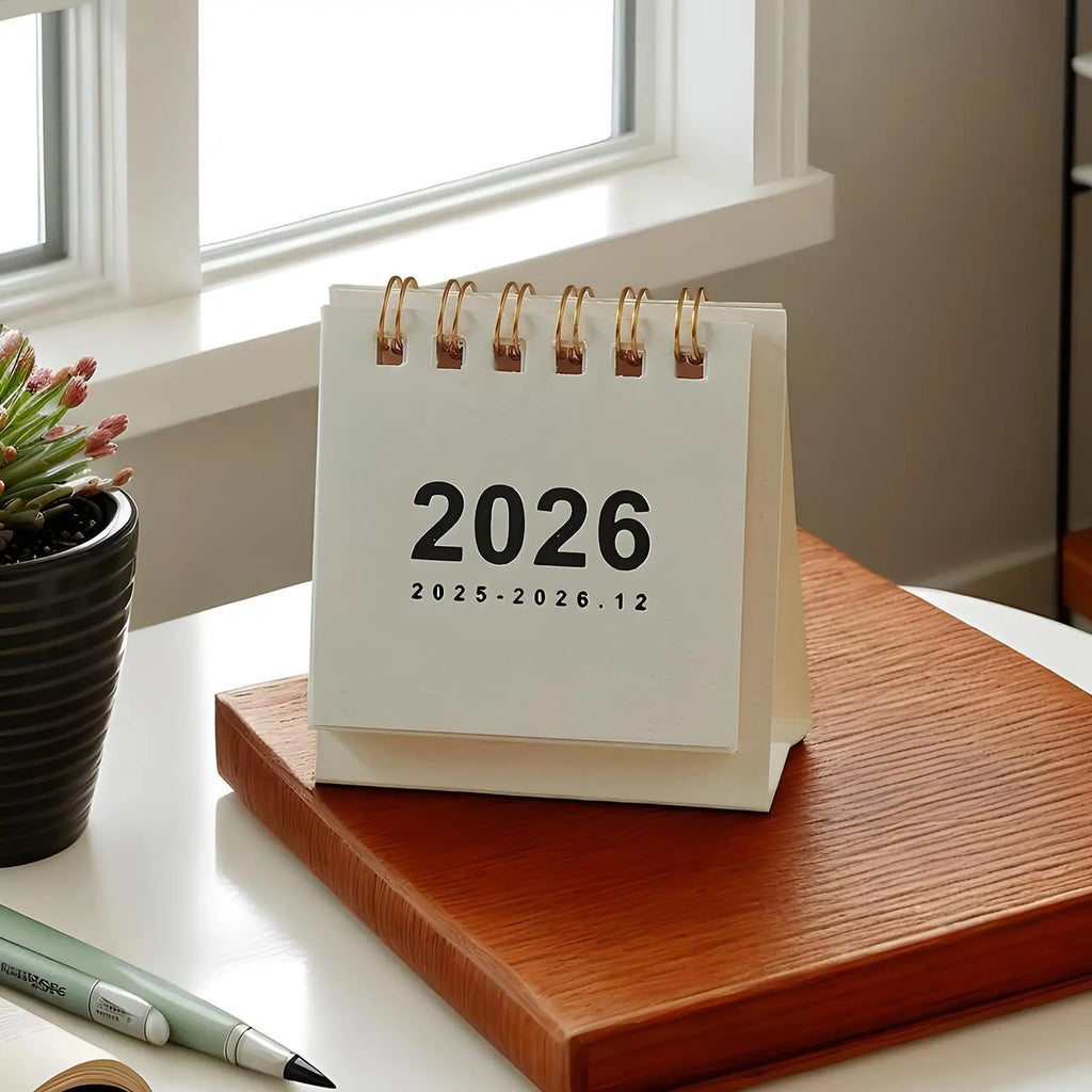 Small Desk Calendar 12 Months Desktop Calendar Daily Scheduler Aesthetic Paper Offices Supplies Yearly Planner for Offices Home Oasis Select