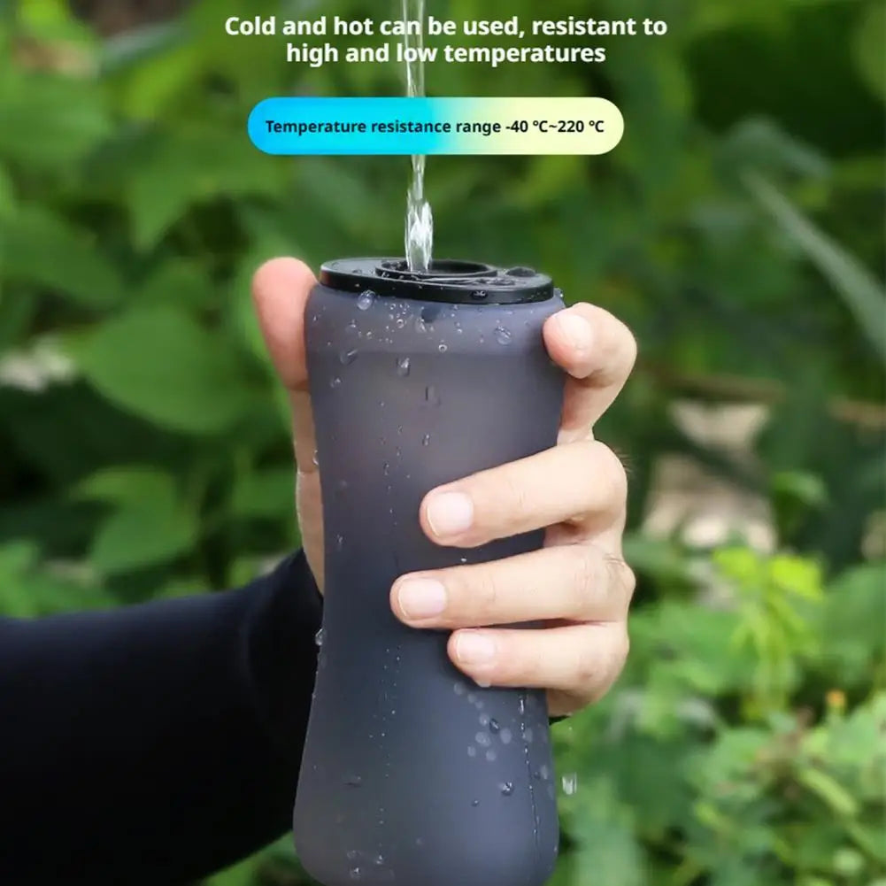 Foldable Wrist Water Bottle 12oz/350ml Hands-Free Silicone Sports Bottle BPA-Free Leakproof Running/Cycling/Climbing Hydration Oasis Select