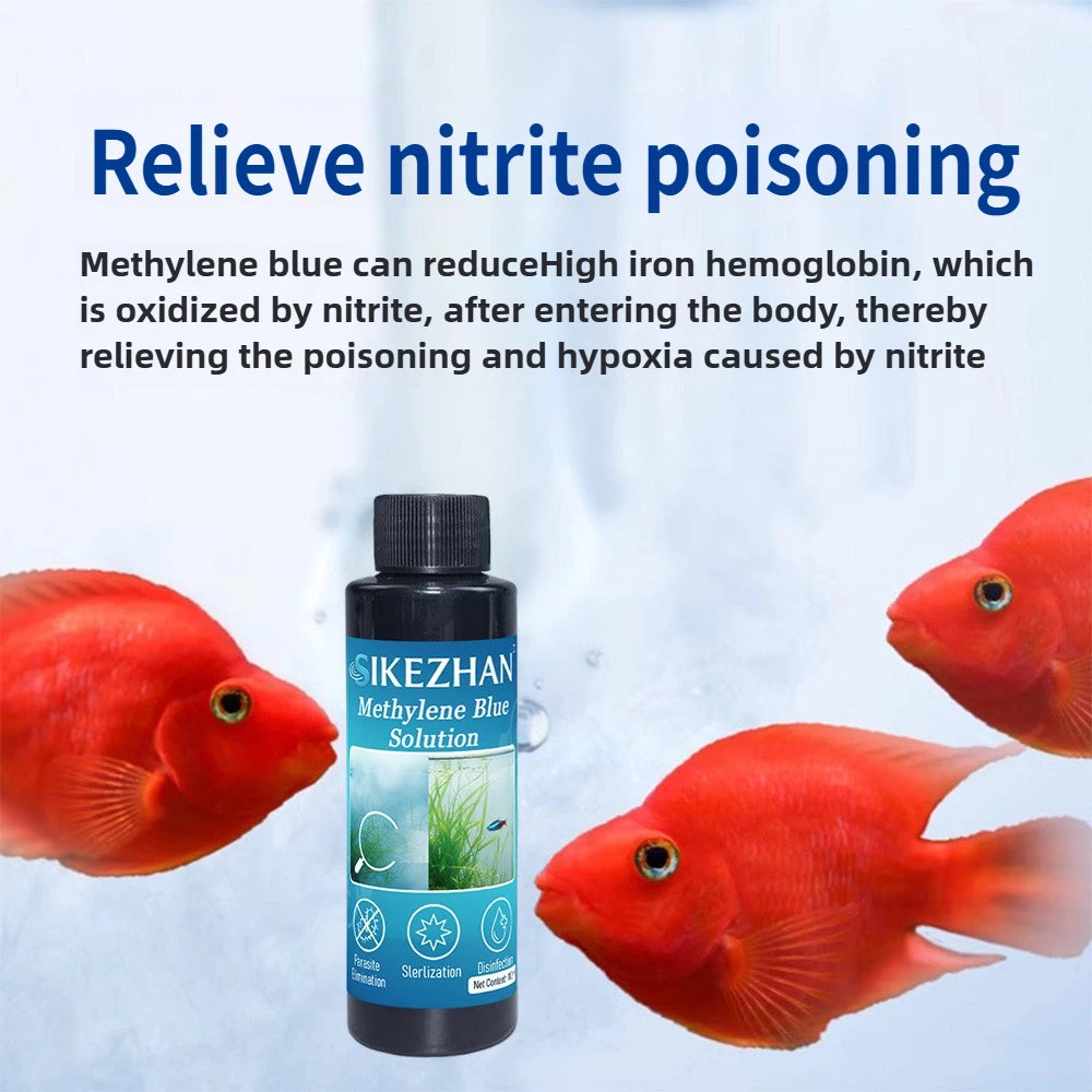 101ml Methylene Blue Aquarium Fish Treatment White Spot Ich Cure Fungal Disease Medicine For Koi Goldfish Betta Tank Care Liquid Oasis Select