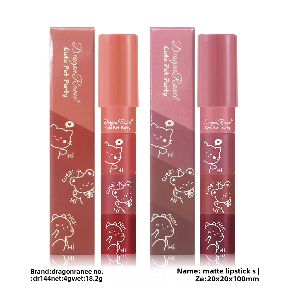 Dragon Ranee 4-in-1 Velvet Matte Lipstick Set – Waterproof Lip Kit