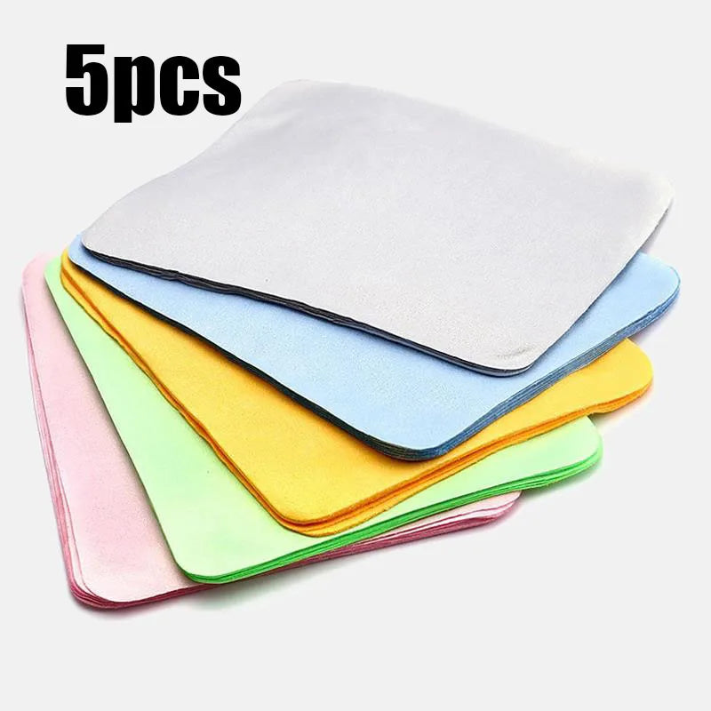 5/10/30pcs High Quality Chamois Glasses Cleaner Microfiber Cleaning Cloth For Lens Phone Screen Cleaning Wipes Eyewear Accessory Oasis Select 5pcs mix