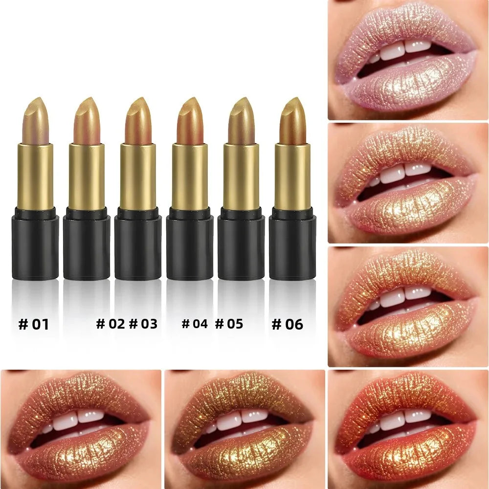 SAM SUGAR Pearlescent Shimmer Lipstick – Waterproof & Moisturizing