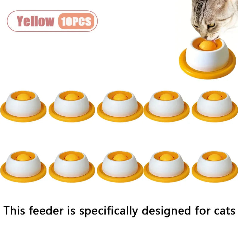 Interactive Pet Licking Mat for Cats and Dogs Non-Slip Slow Feeder Bowl with Raised Patterns Promotes Calmness and Oral Health Oasis Select Yellow-10PCS