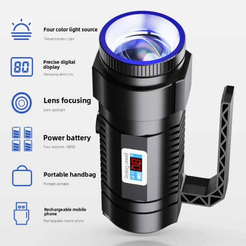 SHINEKNOT Night Fishing Flashlight | 4 LED Modes, Rechargeable