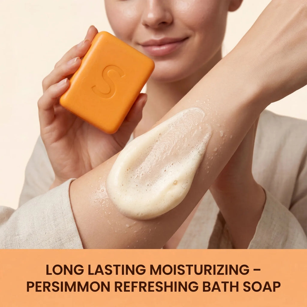 Persimmon Bath Soap Refreshing Body Soap Mild Skin Friendly Deep Cleansing Moisturizing Fragrance Daily Bathing Face Body Oasis Select