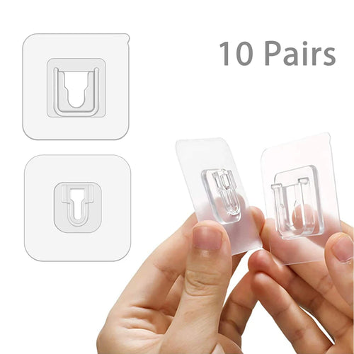 10 Pairs Strong Sticky Hung Double Sided Patch Hook Buckle Transparent Adhesive Wall Hooks Cup Sucker Oasis Select