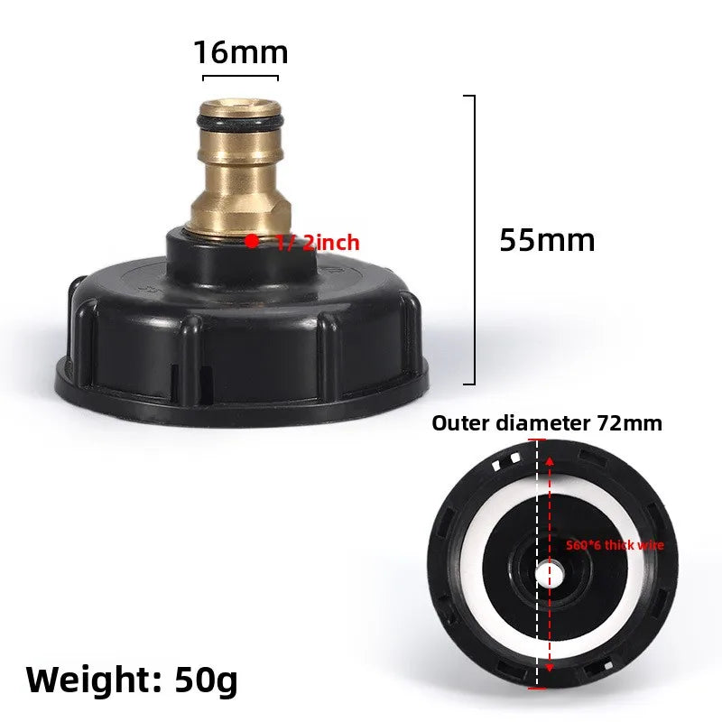 Stainless Steel IBC Tank Adapter S60x6 Coarse Thread to 1/2' & 3/4' Male And Female Spout for Water Storage Containers Oasis Select D