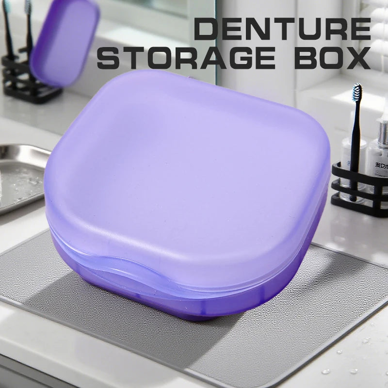Elderly False Teeth Box Denture Storage Box Invisible Braces Orthodontic Retainer Case With Cover Dustproof Container Oasis Select