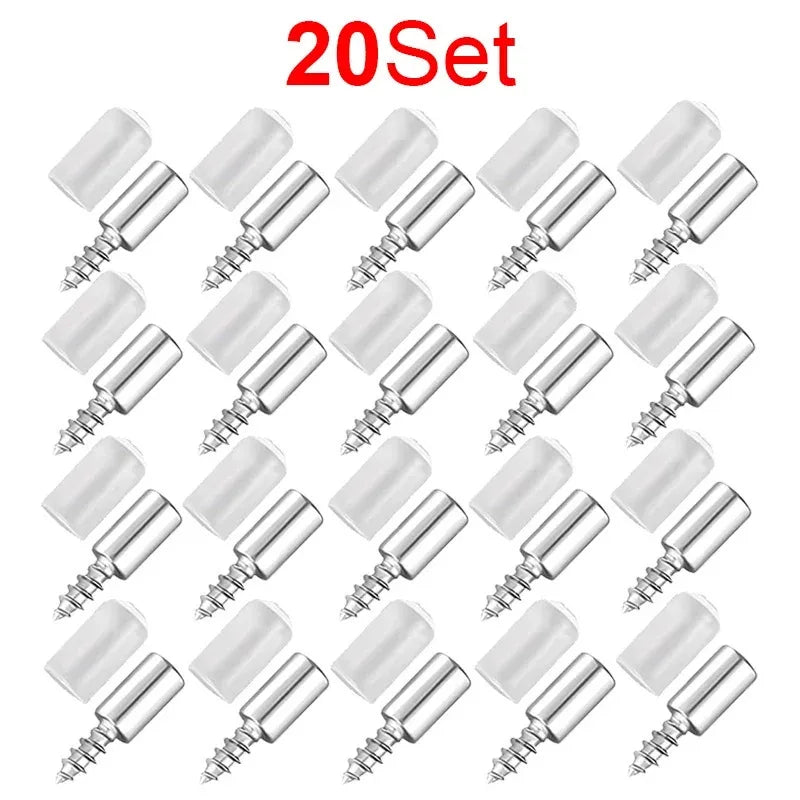 10-120 Set Self-tapping Screws, Shelf Brackets with Anti-slip Sleeves, Wardrobe Divider Fixed Supports, DIY Carpentry Screws Oasis Select 20Set