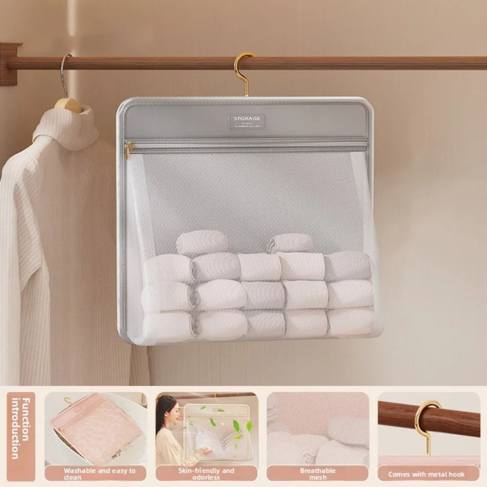 Foldable Hanging Underwear & Socks Storage Bag – Large Capacity