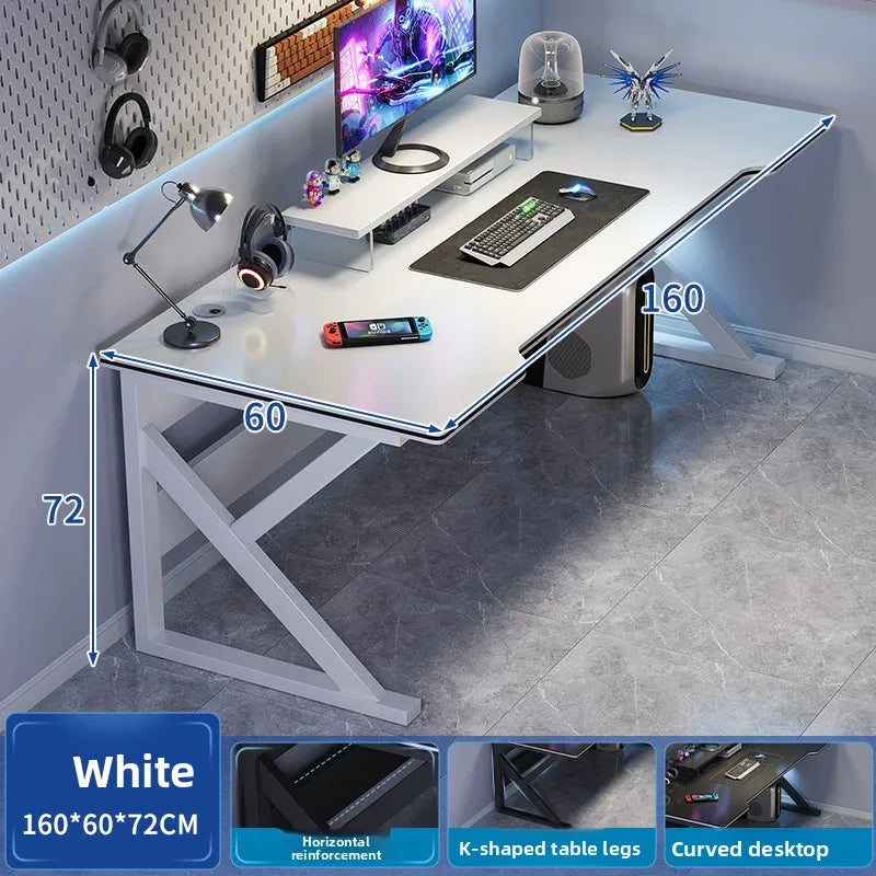 Gaming table Modern simple desktop video game competitive table Simple office learning computer table Oasis Select White-160-60cm