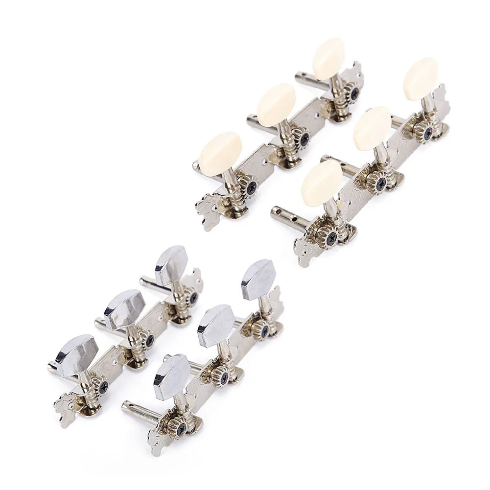 6Pcs Guitar String Tuning Pegs Tuners Acoustic/Folk Guitar Machine Heads Chrome Part 3R+3L Guitar Replacement Parts Oasis Select