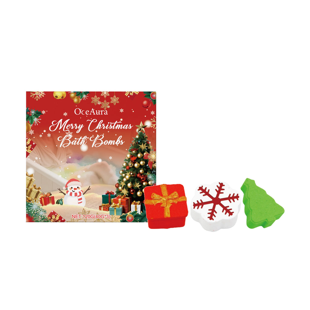 Bath Bombs Christmas Gift Bathing Spa Rich Essential Oil Relieve Dry Skin Moisturizing Relaxing Aromatherapy Bubble Bath Bombs Oasis Select 3pcs boxed
