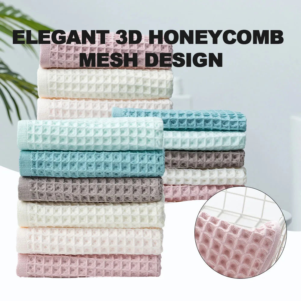 100% Cotton Waffle Towel – Lightweight, Quick-Dry & Absorbent