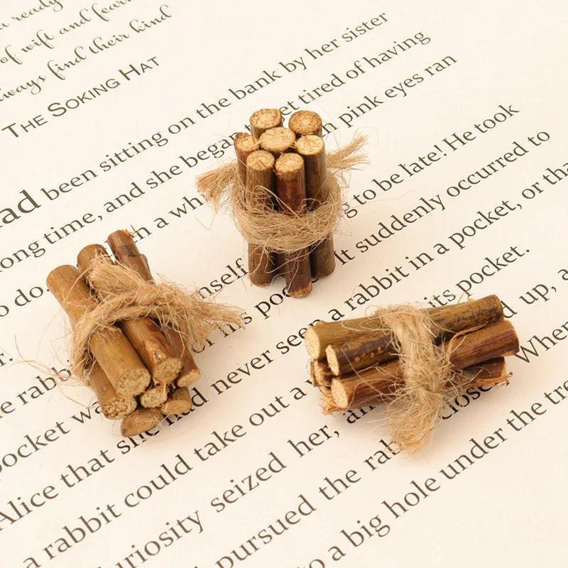 2/5Bundles 1:12 Dollhouse Miniature Bonfire Firewood Model Party Living Scene Decor Toy Doll House Accessories Oasis Select