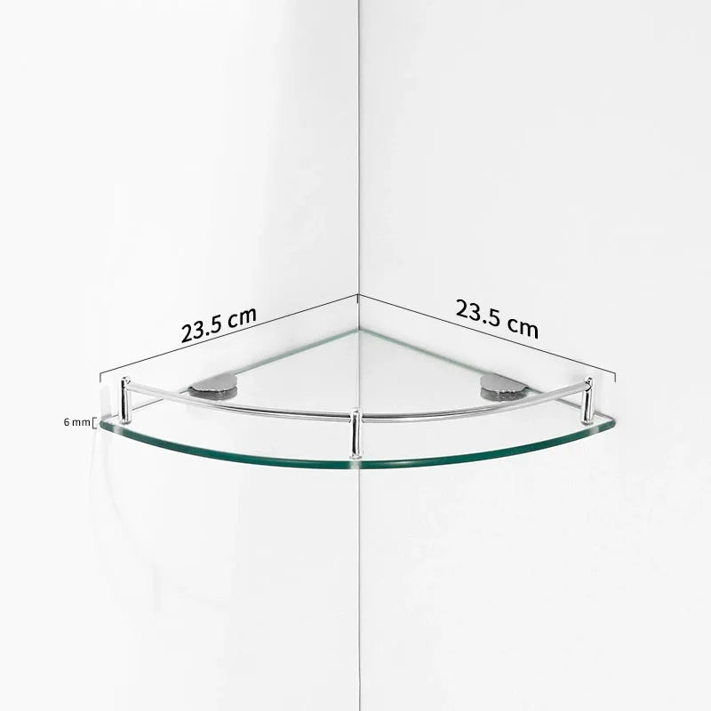 Glass Shelf Bore Bathroom Organizer Triangle Corner Shower Bathroom Organizers Accessories Hardwares Wall Hardware Fixture Home Oasis Select