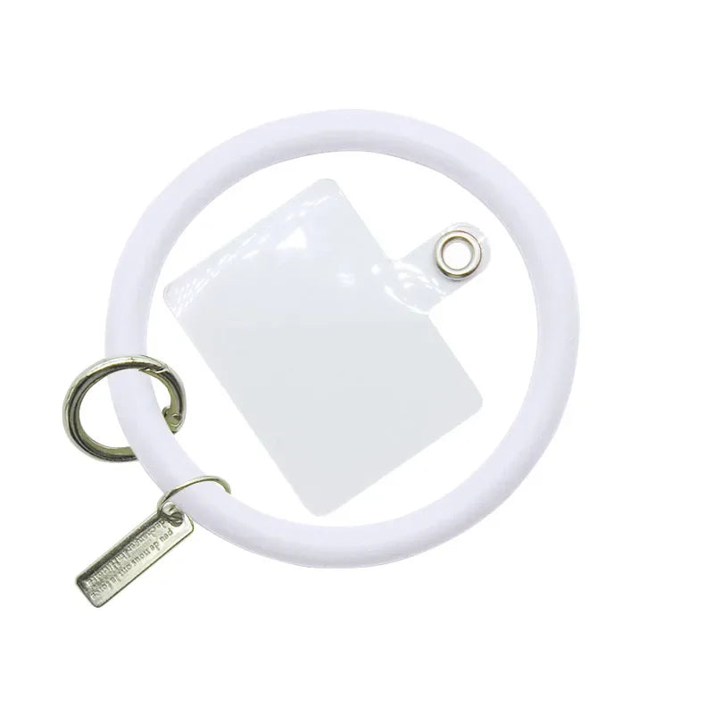 1/2pc Universal Hanging Ring fore Mobile Phone Soft Silicone Lanyard Strap Anti-Lost Bracelet for iPhone Xiaomi Samsung Keychain Oasis Select White