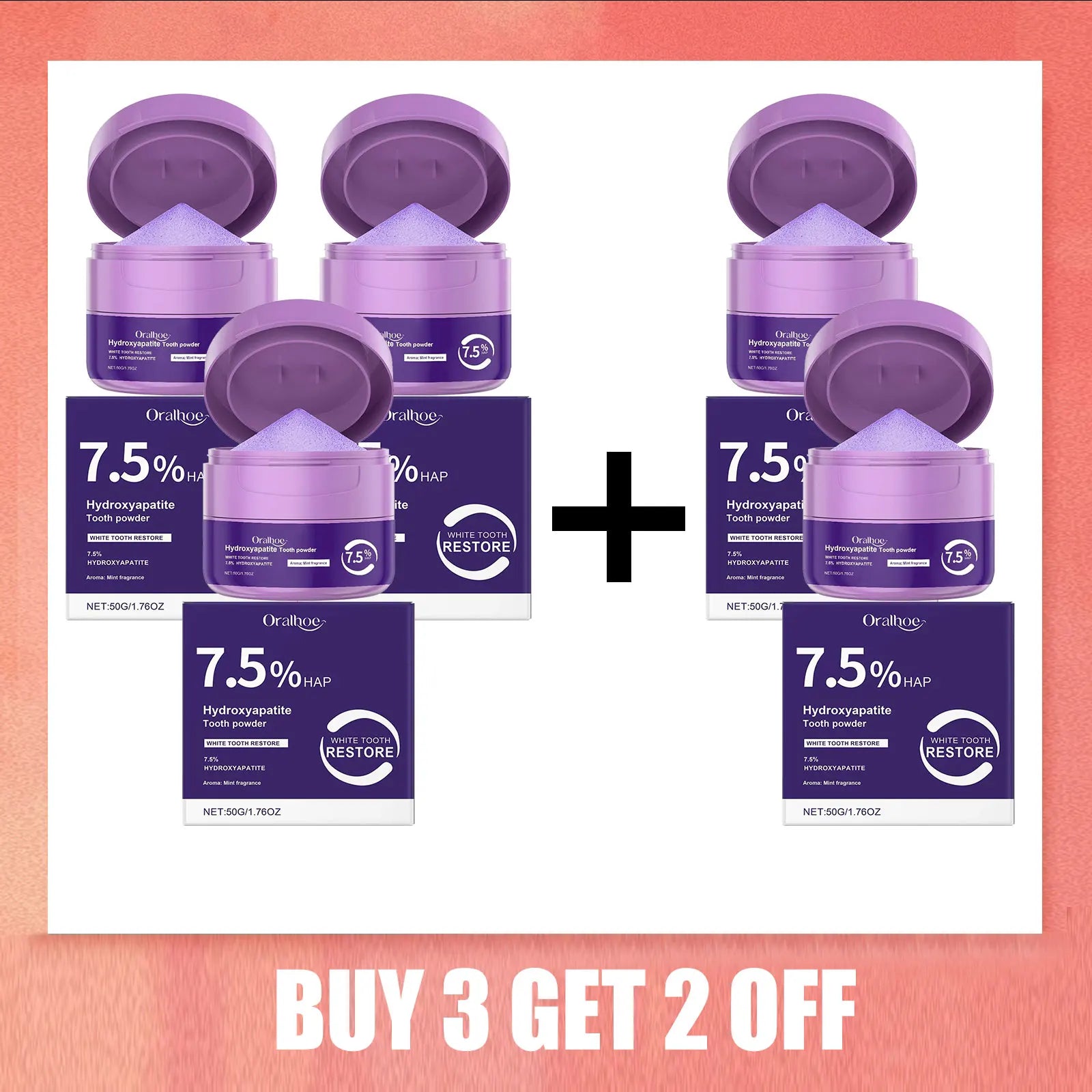 Whitening Tooth Powder Improve Plaque Stain Tartar Removal Deep Cleaning Oral Reduce Bad Breath Lasting Fresh Tooth Care Product Oasis Select Buy 3 Get 2 Free
