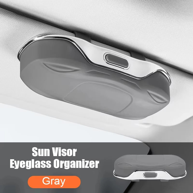 Car Sun Visor Sunglasses Holder – Anti-Scratch ABS Case