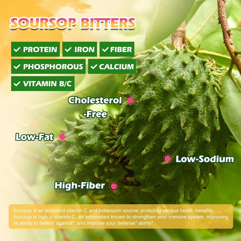 BEWORTHS 60ML Soursop Graviola Extract Drops Black Seed Oil Support Immunity and Kidney Health,Detox,Antioxidation Gluten-Free Oasis Select