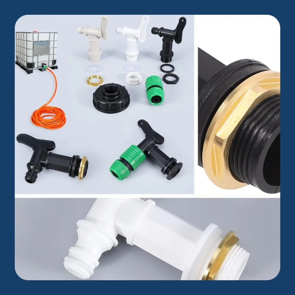 3/4" IBC Tank Tap Adapter Coarse Thread S60 to 5/8" Hose Connector Valves Fittings Garden Water Tanks Faucet Replacement Oasis Select
