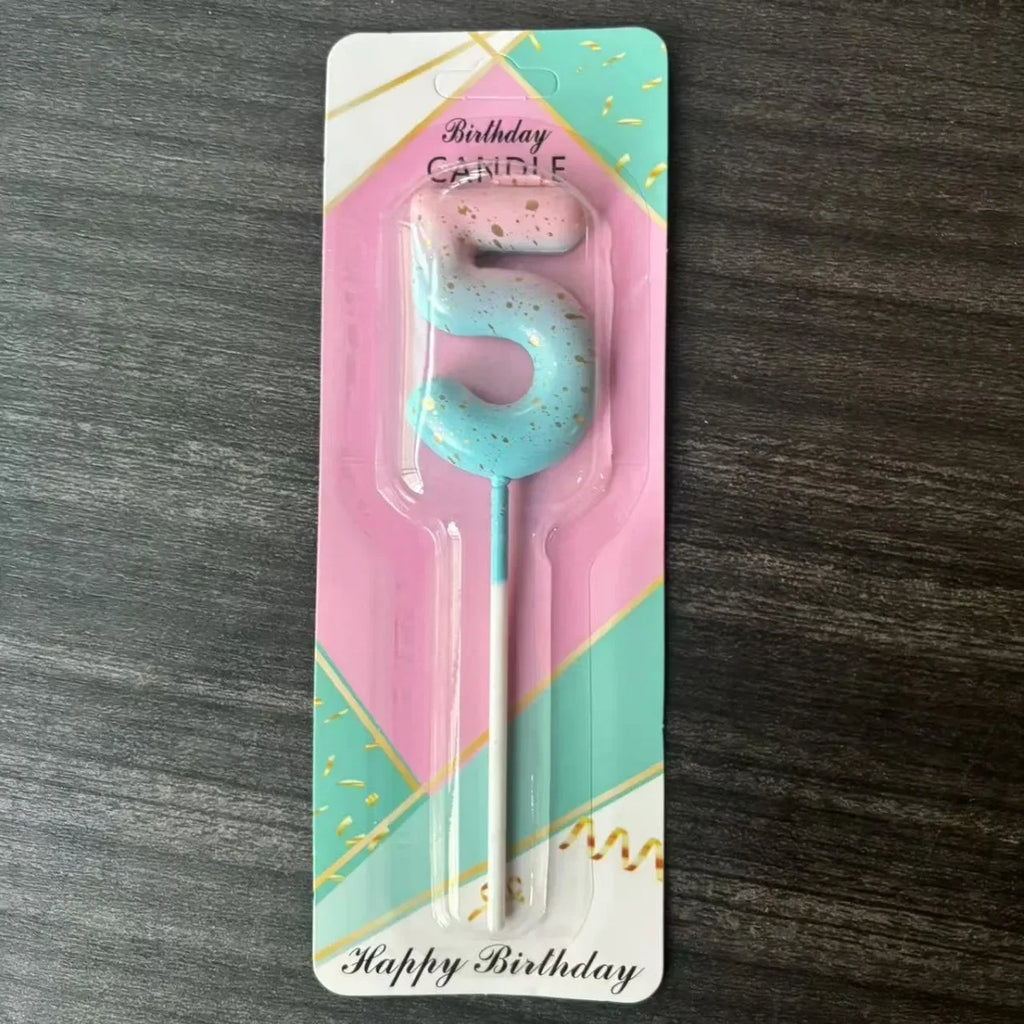 Candle Pink Birthday Candle Girl Happy Birthday Cake Topper Children's Party Decor Ornaments Opera Digital Celebration Candle Oasis Select 5-pink