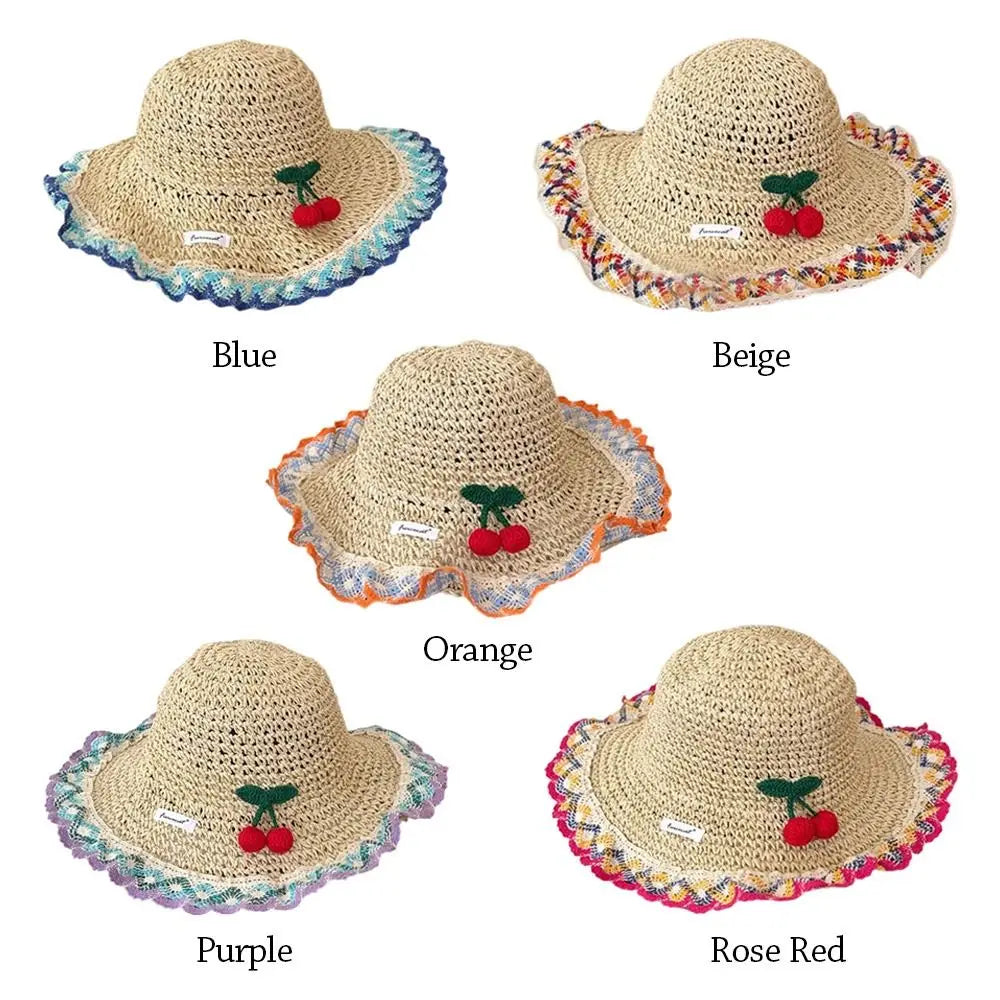 Fashionable Large Brim Straw Hat Floral Tie Ethnic Style Fisherman's Hat Hollow out Sun Protection Hat Vacation Oasis Select
