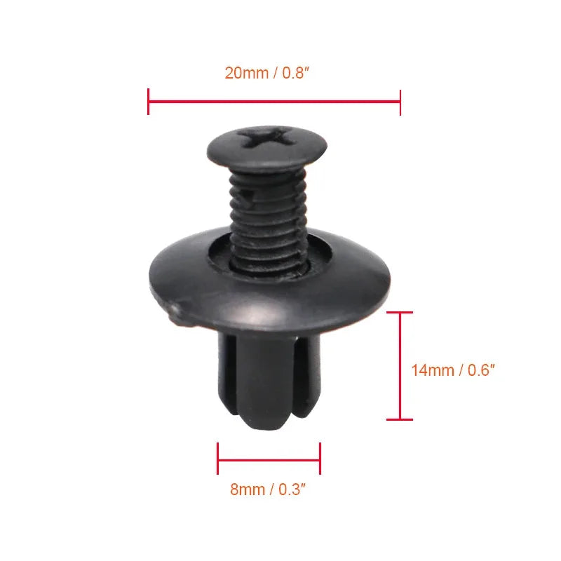 30/60/90/180pcs Black Plastic Auto Bumper Fender Push Rivet Retainer Plastic Car Fastener Clip For Universal Car Rivet Fasteners Oasis Select