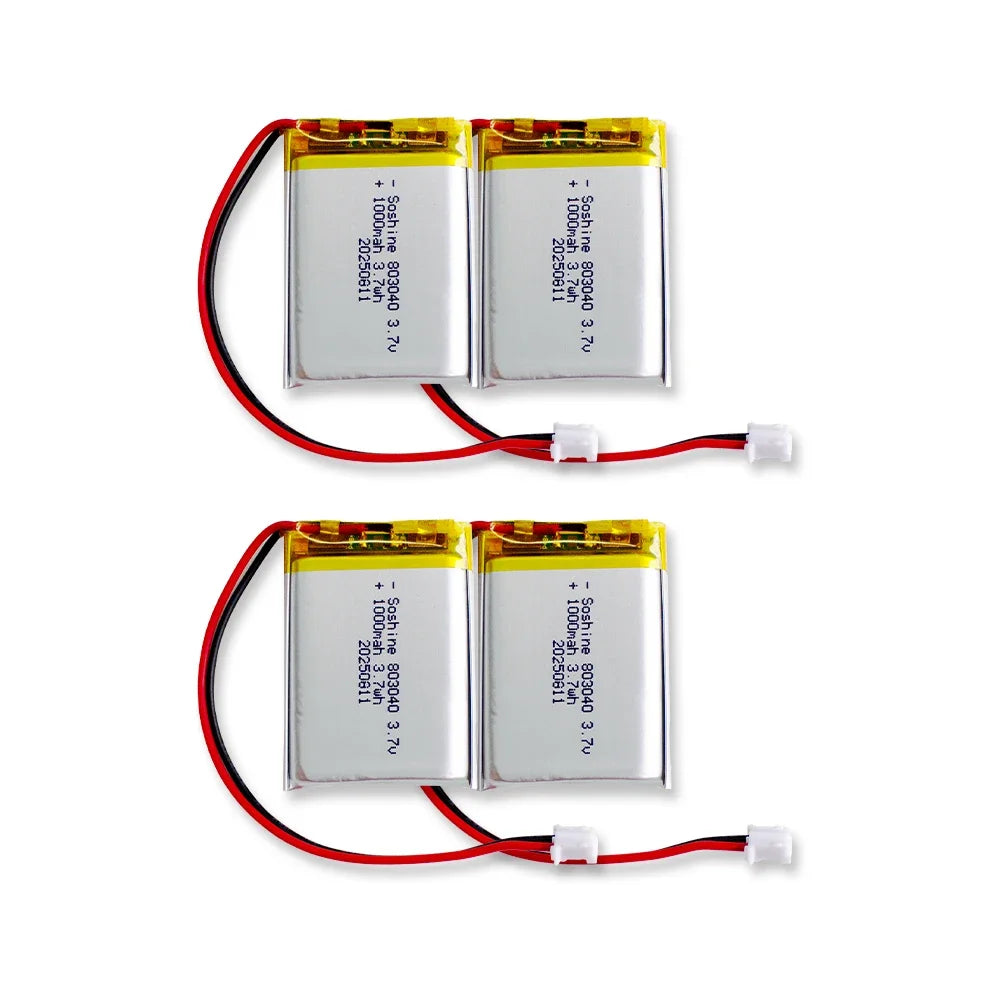 3.7V 803040 1000mAh LIPO Batteries 803040 Lithium Li-Ion Polymer Battery for Remote Control iPod Bluetooth Speaker GPS Oasis Select