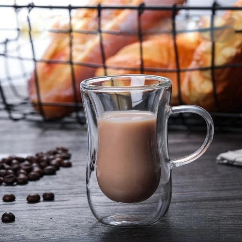 Double Wall Glass Cup Transparent Heat Resistant Milk Water Mini Whisky Cup Espresso Coffee Cup Bar Drinkware Gift Oasis Select