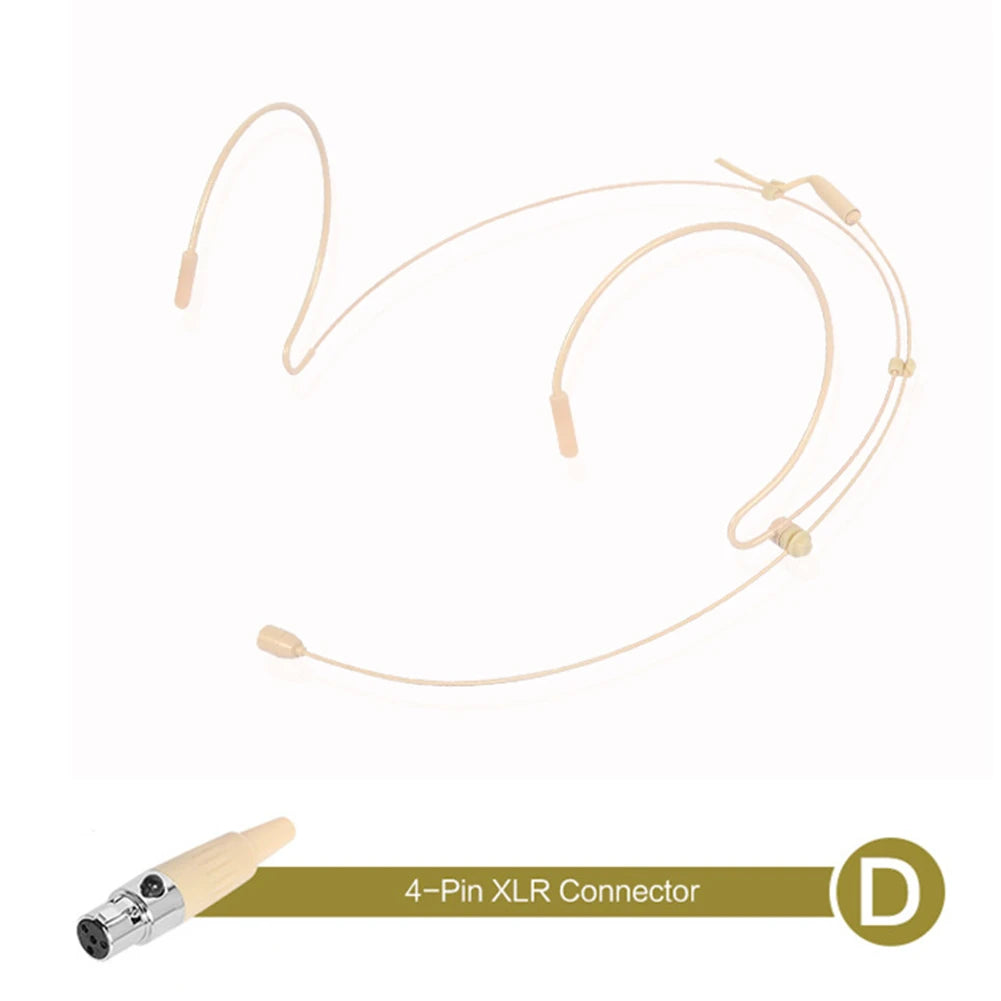 Double-Earhook Headset Microphone Headworn Omnidirectional Condenser Cartridge Microphone For Sennheiser For Shure Wireless Oasis Select D