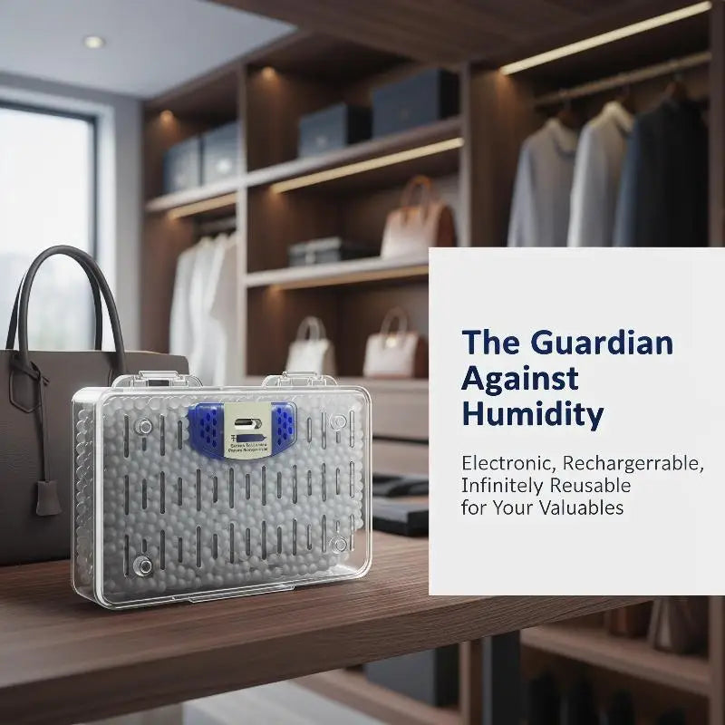 Mini Reusable Silica Gel Dehumidifier Card | USB Type-C Rechargeable